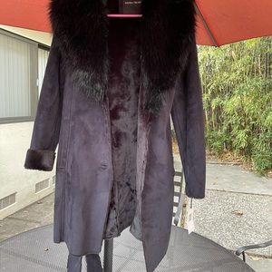 Faux fur collar coat